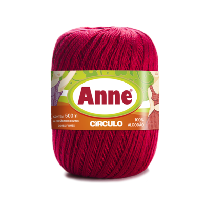 Bobina de fio vermelho Anne Circulo 500m algodão 100%