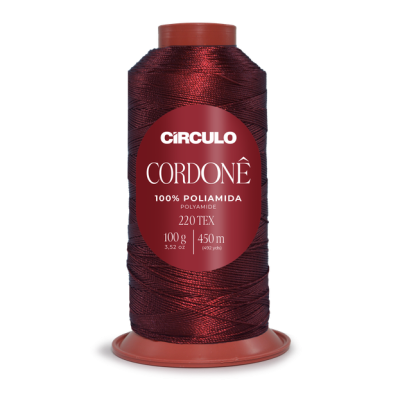 Rolo de linha vermelho Círculo Cordonê em suporte plástico vermelho