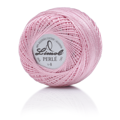 Novelo rosa claro de linha de algodão Limol Perlé nº 8