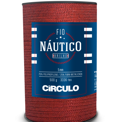 Rolo de fio náutico vermelho de 5 mm com etiqueta azul da marca Círculo