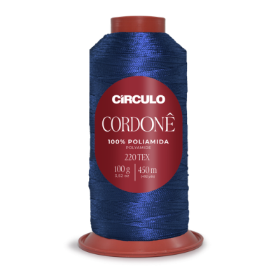 Rolo de linha azul escuro Círculo Cordonê 100% poliamida