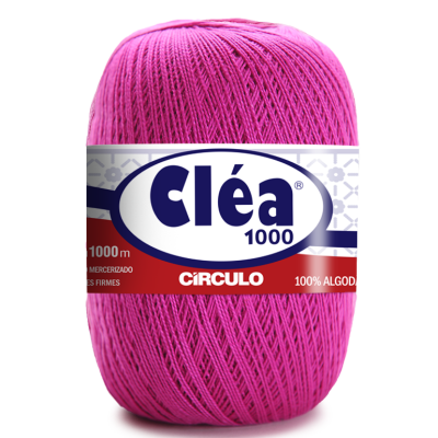 Novelo de linha de algodão rosa Cléa 1000 da Circulo com etiqueta colorida