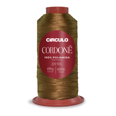 Cone de linha Círculo Cordonê castanho dourado 100% poliamida
