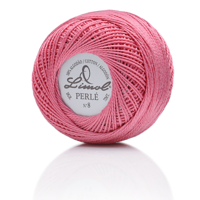 Novelo cor-de-rosa de linha de algodão Limol Perlé Nº8
