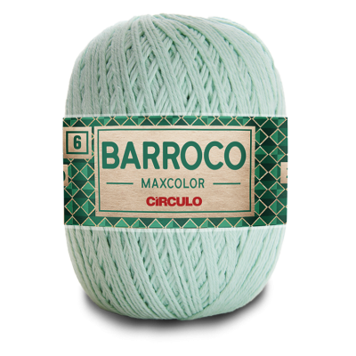 Novelo de linha BARROCO MAXCOLOR verde claro da marca CÍRCULO com embalagem verde e bege