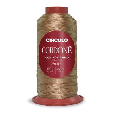 Rolo de linha Círculo Cordonê bege em etiqueta vermelha