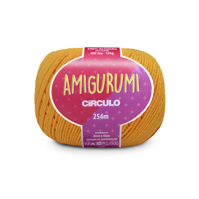 Novelo de fio laranja para crochet Amigurumi da Círculo