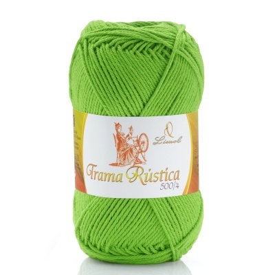 Rolo de lã verde com etiqueta Trama Rústica 500/4