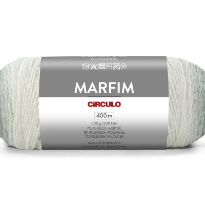 Novelo de lã branca e cinza claro marca Círculo modelo Marfim