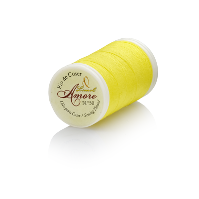 Carretel de linha de coser amarela Amore Nº 50