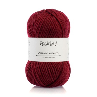 Novelo de lã vermelho escuro Rosários 4 Amor-Perfeito Classic Collection