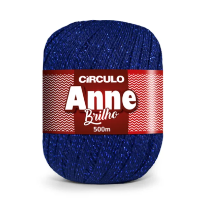 Rolo de fio azul com brilho Circulo Anne Brilho 500m