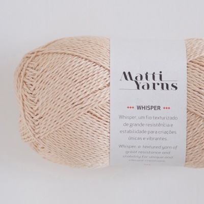 Novelo de fio texturizado Matti Yarns bege com etiqueta branca