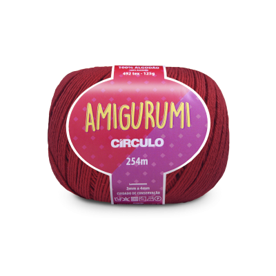 Fio de algodão vermelho Amigurumi Círculo com rótulo