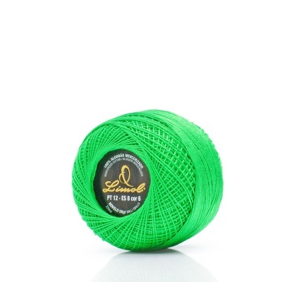 Rolo de linha verde fluorescente Leinen com etiqueta preta circular