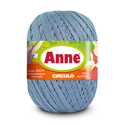 Novelo de fio azul claro Anne 100% algodão 500m