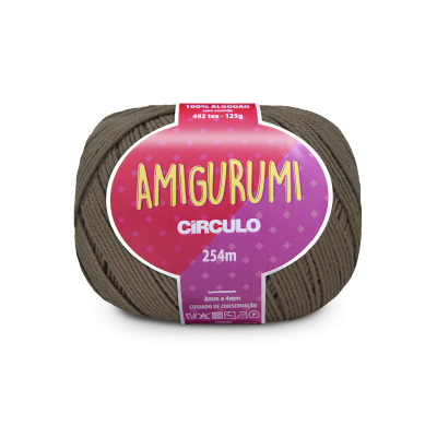 Rolo de fio de algodão castanho Amigurumi Círculo 254m