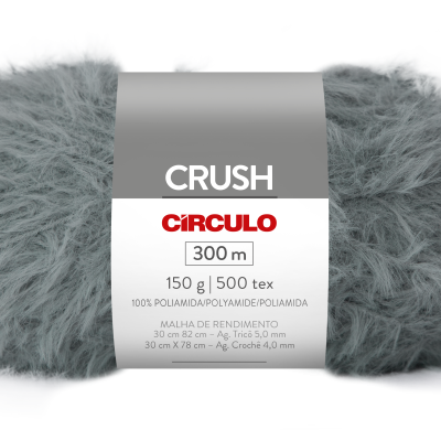 Novelo de lã cinzenta peluda CRUSH da Circulo com etiqueta