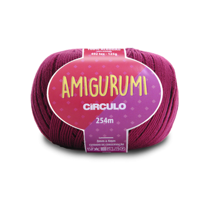 Novelo de fio roxo para tricô ou crochet CÍRCULO AMIGURUMI 254m 125g.