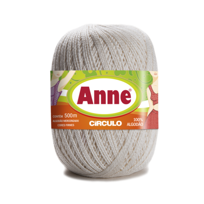 Rolo de linha de algodão creme Anne Circulo com rótulo colorido