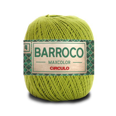 Novelo de linha verde claro com etiqueta Barroco Maxcolor Círculo