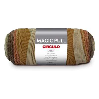 Skein de lã multicolorida Magic Pull da Círculo com tons castanhos e bege.