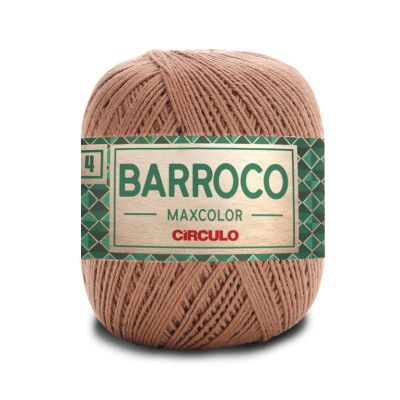 Novelo de fio de algodão com rótulo verde e bege