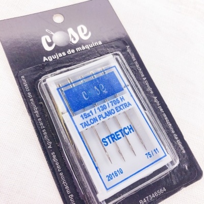 Embala de agulhas de máquina de costura Cose em embalagem preta e branca