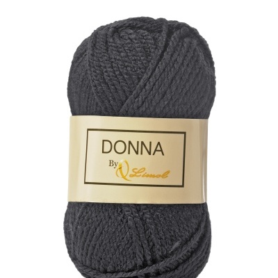 Novelo de lã preta com etiqueta DONNA By Limol
