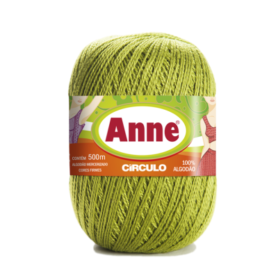 Rolo de fio de algodão verde-lima Anne Círculo 500m