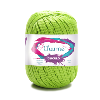 Novelo de linha verde claro Charme Círculo com rótulo colorido
