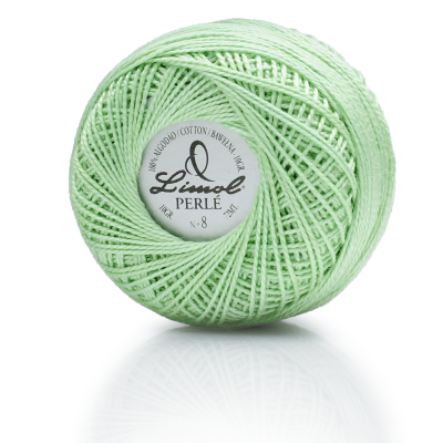 Rolo de linha de algodão verde claro Linel PERLÉ Nº8