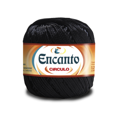 Novelo de fio preto Encanto Círculo para tricô ou crochê