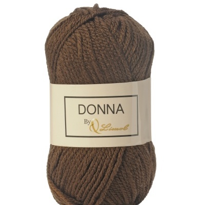 Skein of brown yarn labelled DONNA By Lanasol