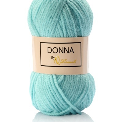 Novel de lã azul claro com etiqueta Donna by Q Lanas