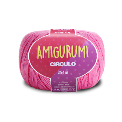 Rolo de fio rosa Amigurumi Círculo com rótulo