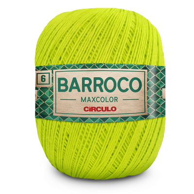 Novelo de linha verde-limão para bordado com rótulo BARROCO MAXCOLOR