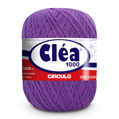 Rolo de linha roxa para tricô ou crochet Cléa 1000