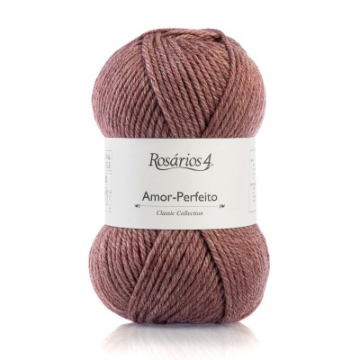 Novelo de lã rosa antigo da Rosários 4 com etiqueta