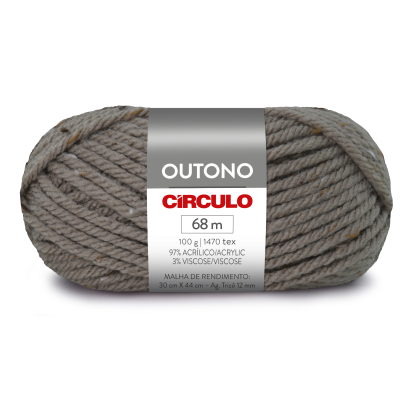 Novelo de lã cinzenta da marca Círculo com etiqueta branca