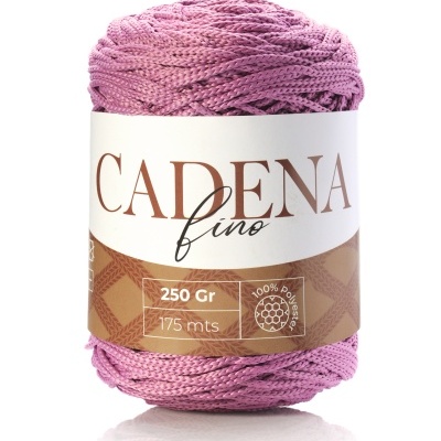 Rolo de fio cor de rosa com etiqueta CADENA fino 250 Gr 175 mts 100% poliéster