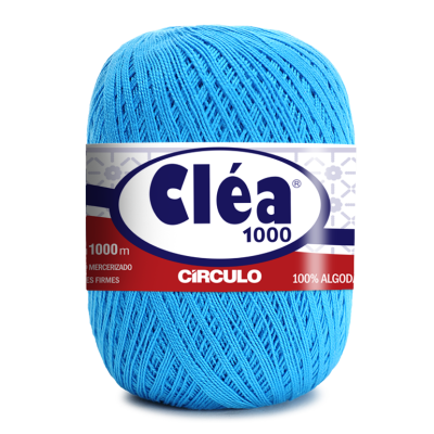 Novelo de fio de algodão azul Cléa 1000 Círculo
