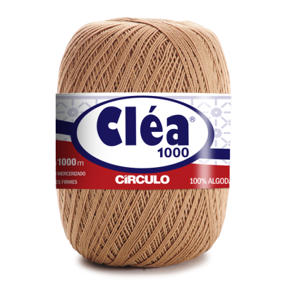 Rolo de linha de algodão 100% cor bege com etiqueta Cléa 1000