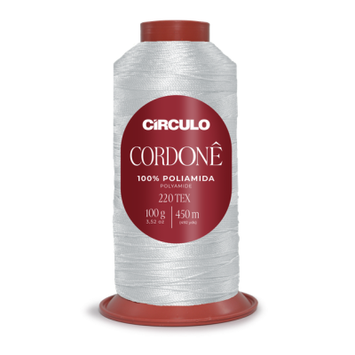 Rolo de linha branca para costura Círculo Cordonê em poliamida