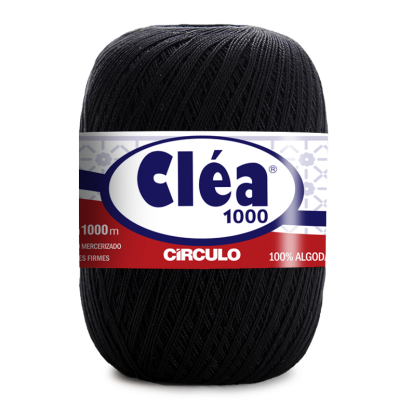 Rolo de fio de algodão preto com etiqueta Cléa 1000