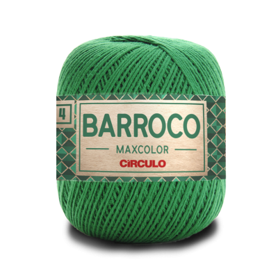 Novelo de fio verde BARROCO MAXCOLOR CÍRCULO com etiqueta geométrica