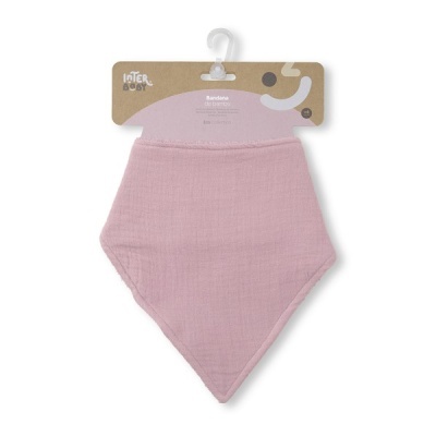 Bandana rosa para bebé com etiqueta da marca Interbaby