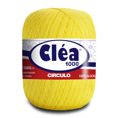 Novelo de fio amarelo Cléa 1000 Círculo 100% algodão
