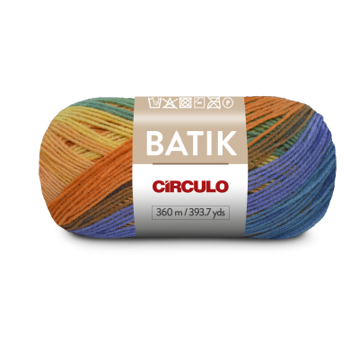 Novelo de lã multicolorido da marca Círculo com etiqueta