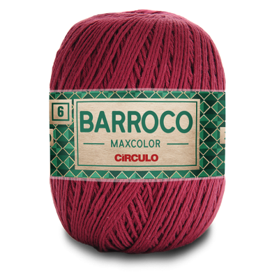 Ovillo de fio vermelho Barroco Maxcolor Círculo com etiqueta verde e bege